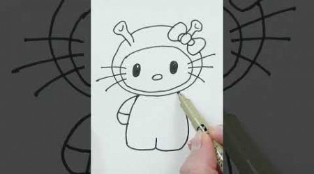 How to draw Hello Kitty Shrek #shorts #drawing