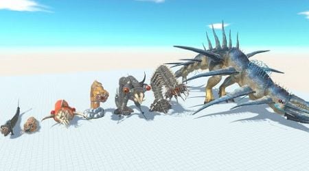 Dune Sandworm of Evolution vs All Dinosaurs Godzilla Sharks Animal Battle Revolt Simulator ARBS