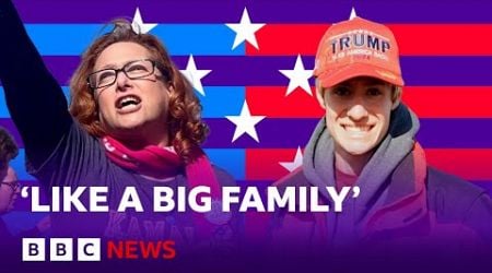 US election: What it&#39;s like at a Donald Trump and Kamala Harris rally | BBC News