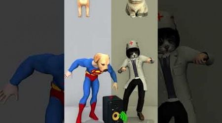 Which animal do you like more? Superman dog and doctor cat?#shorts #skibiditoilet