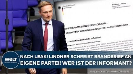 CHRISTIAN LINDNER: Brandbrief an eigene Partei! Wer von der FDP stach das Papier an Presse durch?