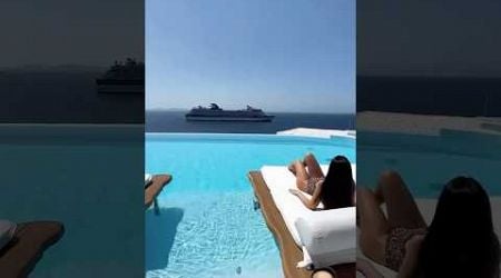 Santorini from cruise ship | Santorini greece luxury hotels #shorts #hotel #greece #europe #cruise