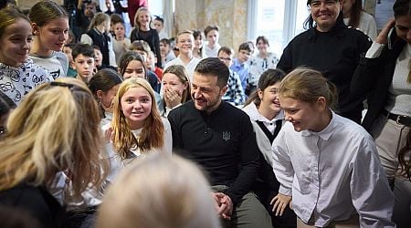 PHOTOS: President Zelensky visits Ukrainian school in Budapest, says ceasefire not a solution