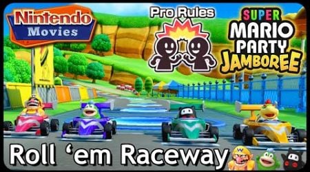 Super Mario Party Jamboree - Roll &#39;em Raceway (Pro Rules, 3p, Wario vs Spike vs Ninji vs Jr.)