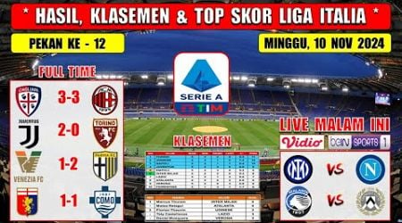 Hasil Liga Italia Tadi Malam ~ JUVENTUS vs TORINO ~ CAGLIARI vs AC MILAN ~ Liga Italia 2024 Pekan 12