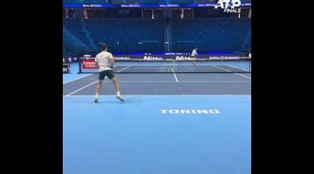 Carlos Alcaraz and Daniil Medvedev Practicing in Turin ATP Finals 2024