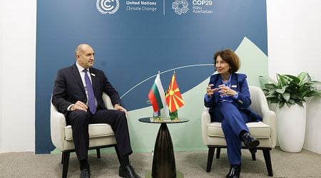 President Radev Confers with North Macedonia Counterpart Siljanovska in Baku