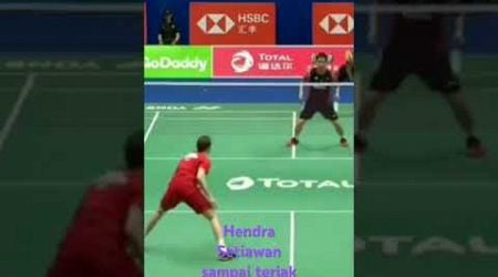 Teriakan semangat hendra setiawan saat lawan duo denmark #badminton #hendrasetiawan