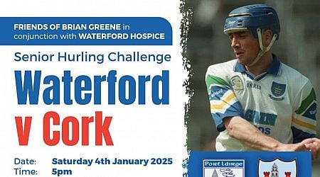 Chairty game fundraiser in aid of former Waterford hurling star Brian Greene