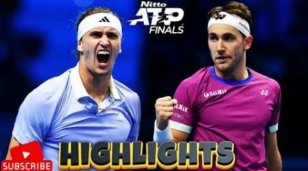 Alexander Zverev vs Casper Ruud Highlights | Nitto ATP Finals 2024