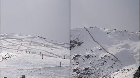 Pictured: Snow in southern Spain leaves Sierra Nevada with thick coat of the white stuff