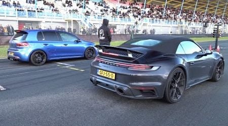 345HP Volkswagen Golf 6 R R20 2.0 TSI vs 1050HP Porsche 992 Turbo S ESMotor