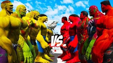 TEAM YELLOW HULK VS TEAM RED HULK - HULK BATTLE - EPIC SUPERHEROES WAR