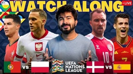 Portugal v Poland | Denmark v Spain Live Score UEFA Nation League 2024 | LIVE Reaction &amp; Watchalong