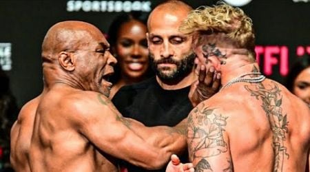 MIKE TYSON SLAPS JAKE PAUL ACROSS THE FACE DURING WEIGH IN | CRAZY SCENES