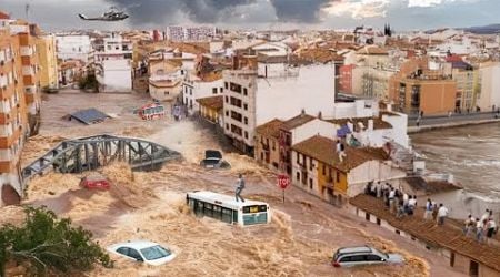 Tons of water hit Malaga! Severe Flood destroys everything in Spain, Europe is shocked