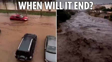 Shock footage shows MORE horror floods and raging torrents sweeping Spain days after 200 killed