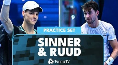 Jannik Sinner &amp; Casper Ruud: Full Practice Set | Nitto ATP Finals 2024