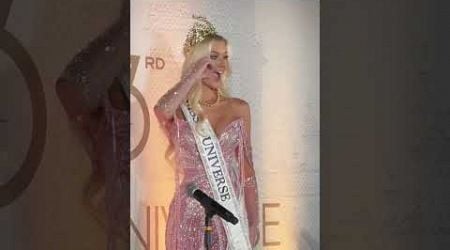 WOW! Miss Universe 2024 Winner Miss Denmark During Meeting Media &amp; Press After Coronation