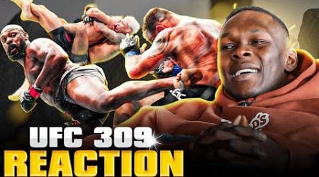 Isreal Adesanya Reacts To Jon Jones BRUTAL Spinning Back Kick TKO | UFC 309