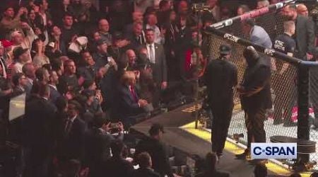 Jon Jones gives Trump his champ belt to after winning UFC 309 fight Madison Square Garden 11-17-2024