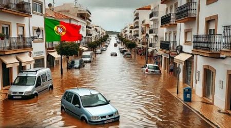 Portugal Now ! Albufeira Streets Flooded by Heavy Rain in Algarve Today