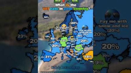 What is the VAT rate in your country? #europe #geography #mapping #countries #shorts #fun