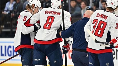 Ovechkin exits vs. Utah after knee-on-knee collision