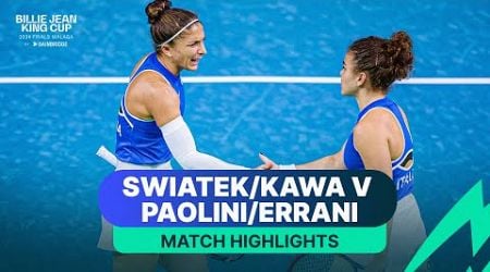 Iga Swiatek &amp; Katarzyna Kawa v Jasmine Paolini &amp; Sara Errani | Poland v Italy Match Highlights