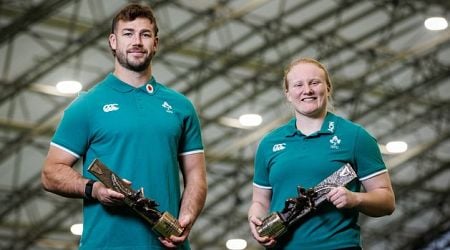 Caelan Doris and Aoife Wafer take home player of the year honours at Rugby Writers Awards