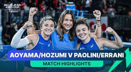 Shuko Aoyama/Eri Hozumi v Jasmine Paolini/Sara Errani | Japan v Italy | Match Highlights