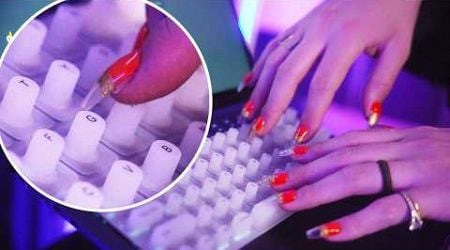 Gibi ASMR | Let&#39;s Test a Silicone Nubby Keyboard for Long Nails ~ General Vibing &amp; Typing