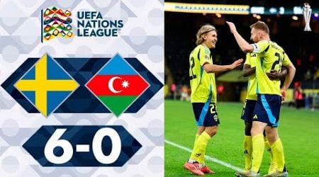 Sweden vs Azerbaijan 6-0 Highlights Goals - Nations League 2024