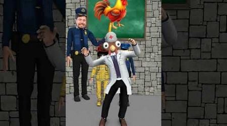 fire cat Vs police dog vs doctor chicken? Which animal do you like more?#shorts