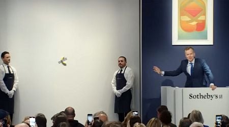 Sotheby's sells Cattelan's banana taped to wall for 6.2 mn