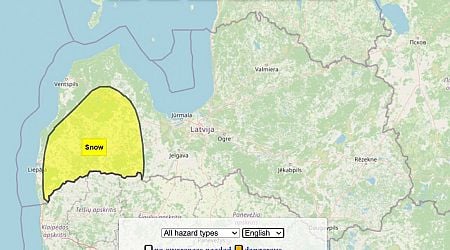 Yello snow alert for western Latvia