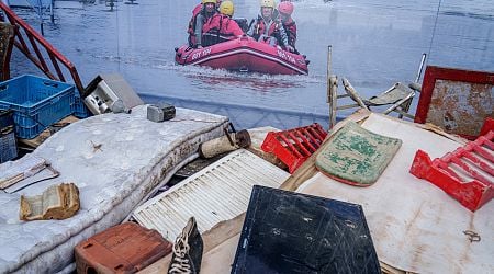 Flood debris on show in Brussels to highlight climate crisis