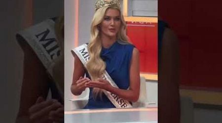 WOW! Newly Crowned Miss Universe 2024 Miss Denmark First TV. Apperance