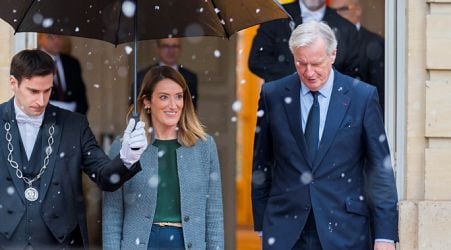  Metsola received by French PM Michel Barnier in Paris 