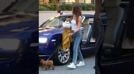 Most famous lady in Monaco getting out her Spectre with puppy #billionaire #monaco #luxury#lifestyle