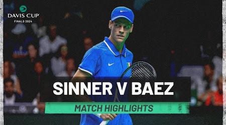 Sebastien Baez v Jannik Sinner Highlights | Argentina v Italy | Davis Cup Finals 2024