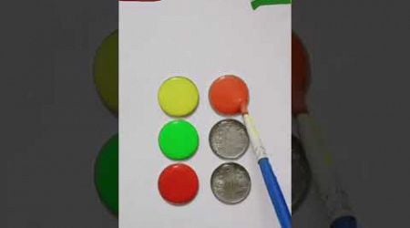 Indian Flag Lithuania Flag Water Color with Coin #shorts #art #youtubeshorts #vrialshort