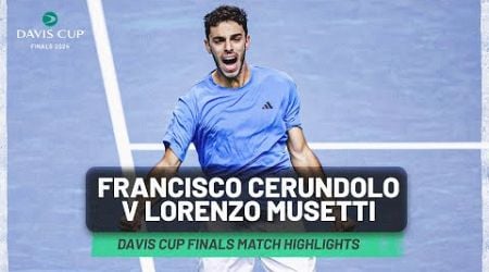 Francisco Cerundolo v Lorenzo Musetti Highlights | Argentina v Italy | Davis Cup Finals 2024