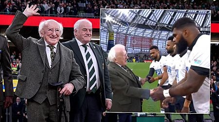 Fiji players praised for 'beautiful' gesture to President Michael D Higgins