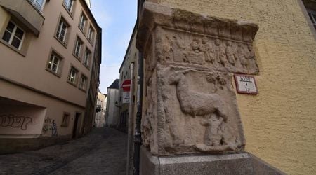 Roman Relief on Rue du Saint-Esprit in Luxembourg, Luxembourg