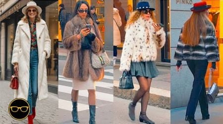 November Italian Street Style: How to Style Faux Fur Jacket &amp; Coats like Italians Chic &amp; Fashionista