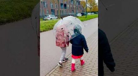 Rain rain go away #rainyday #netherlands #schoollife #friends #walking #ytshorts #trending #babies