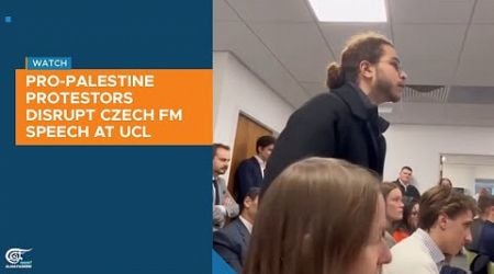 Pro-Palestine protestors disrupt Czech FM speech at UCL