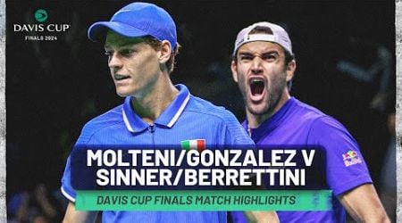 Andres Molteni &amp; Maximo Gonzalez v Jannik Sinner &amp; Matteo Berrettini Highlights | Davis Cup 2024