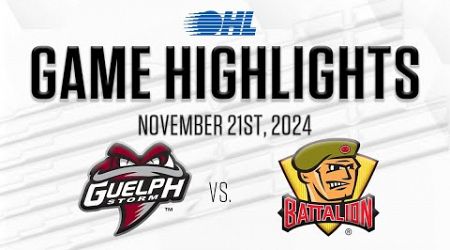 OHL Highlights: Guelph Storm @ North Bay Battalion Nov. 21, 2024